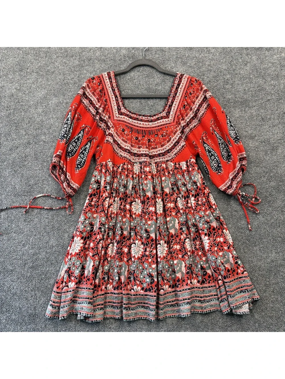 Free People Boho Red Midi With Pockets S